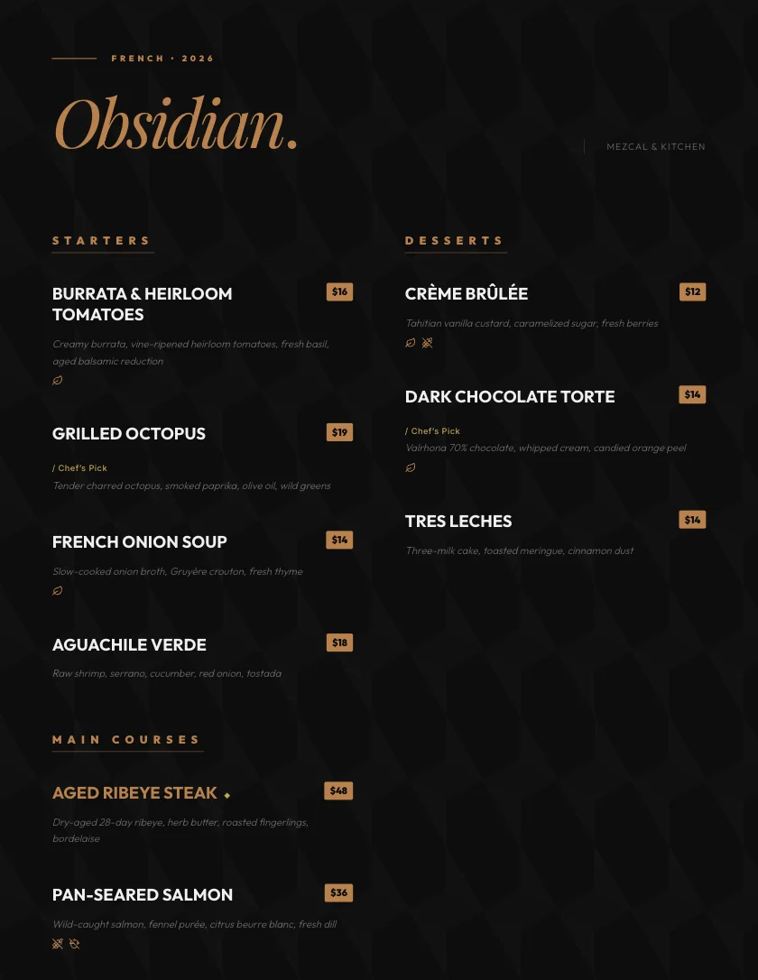 Obsidian & Agave template